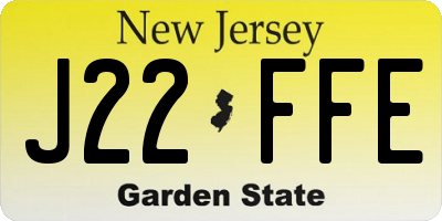 NJ license plate J22FFE