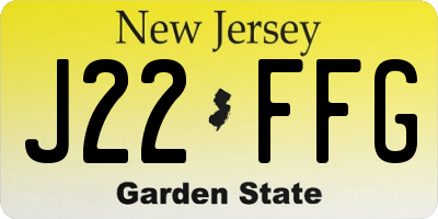 NJ license plate J22FFG