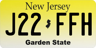 NJ license plate J22FFH