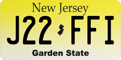 NJ license plate J22FFI