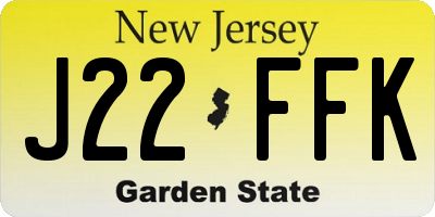 NJ license plate J22FFK