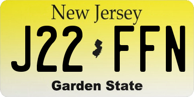 NJ license plate J22FFN