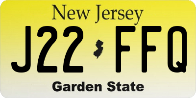 NJ license plate J22FFQ