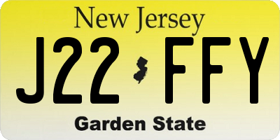 NJ license plate J22FFY