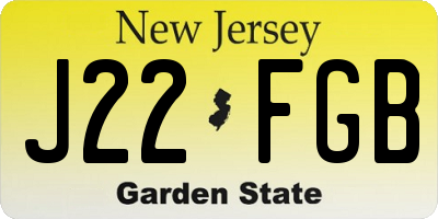 NJ license plate J22FGB