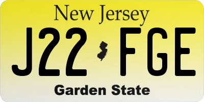 NJ license plate J22FGE