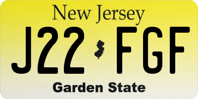 NJ license plate J22FGF