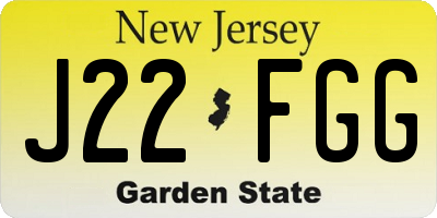 NJ license plate J22FGG
