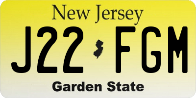 NJ license plate J22FGM