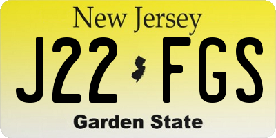 NJ license plate J22FGS
