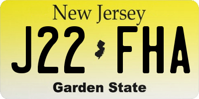 NJ license plate J22FHA