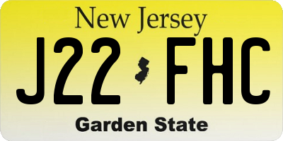 NJ license plate J22FHC