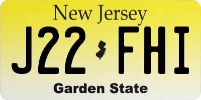 NJ license plate J22FHI