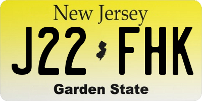 NJ license plate J22FHK