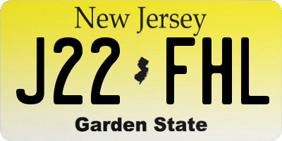 NJ license plate J22FHL