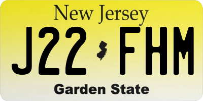 NJ license plate J22FHM