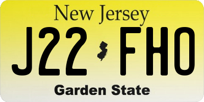 NJ license plate J22FHO