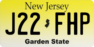 NJ license plate J22FHP
