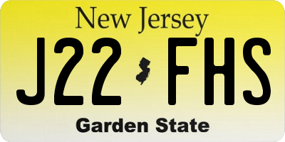 NJ license plate J22FHS