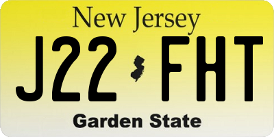 NJ license plate J22FHT
