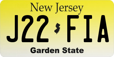 NJ license plate J22FIA