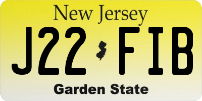 NJ license plate J22FIB