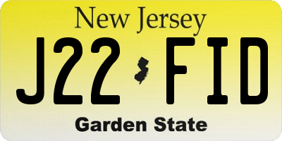 NJ license plate J22FID
