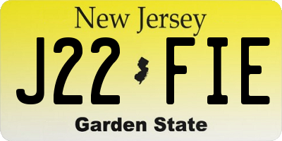 NJ license plate J22FIE