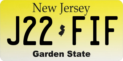 NJ license plate J22FIF