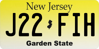 NJ license plate J22FIH