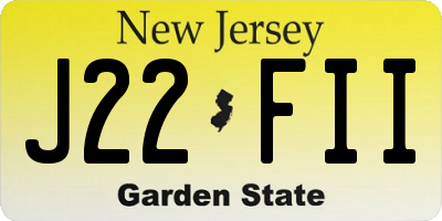 NJ license plate J22FII