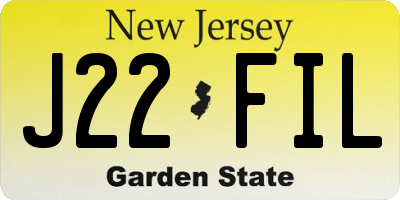 NJ license plate J22FIL