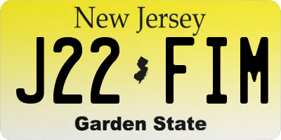 NJ license plate J22FIM