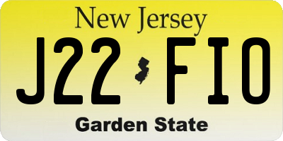 NJ license plate J22FIO