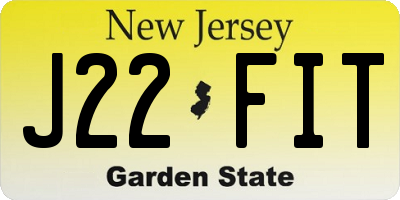 NJ license plate J22FIT