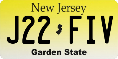 NJ license plate J22FIV