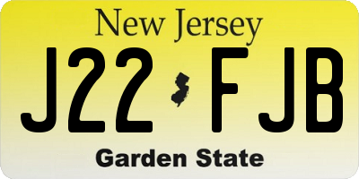 NJ license plate J22FJB