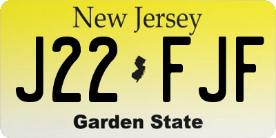NJ license plate J22FJF
