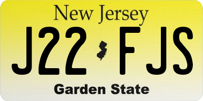 NJ license plate J22FJS