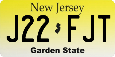 NJ license plate J22FJT