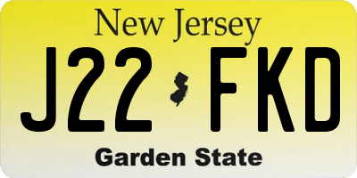 NJ license plate J22FKD