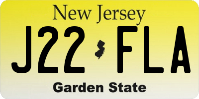 NJ license plate J22FLA