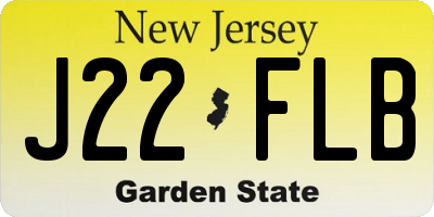 NJ license plate J22FLB