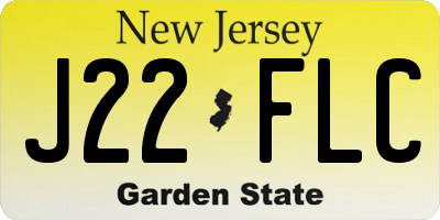 NJ license plate J22FLC
