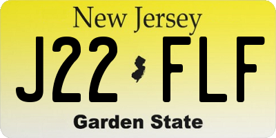 NJ license plate J22FLF