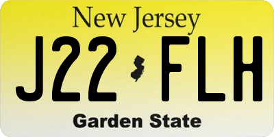 NJ license plate J22FLH