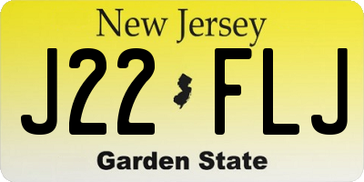 NJ license plate J22FLJ