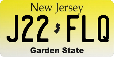 NJ license plate J22FLQ