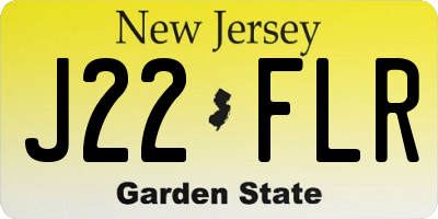 NJ license plate J22FLR