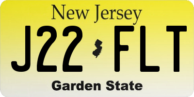 NJ license plate J22FLT